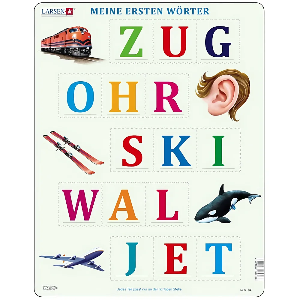 Larsen Puzzle Meine ersten W�rter - 15 Teile - Rahmenpuzzle