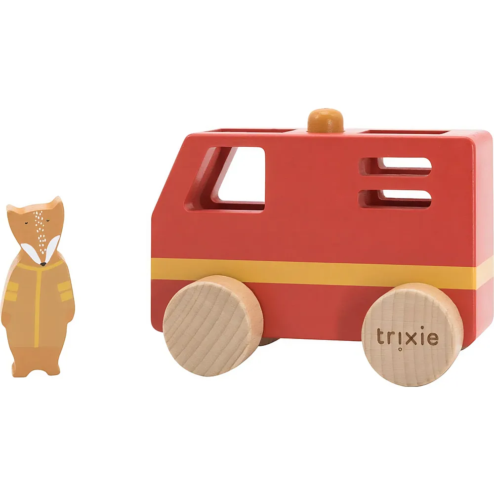 Trixie Feuerwehrauto klein aus Holz MQ3