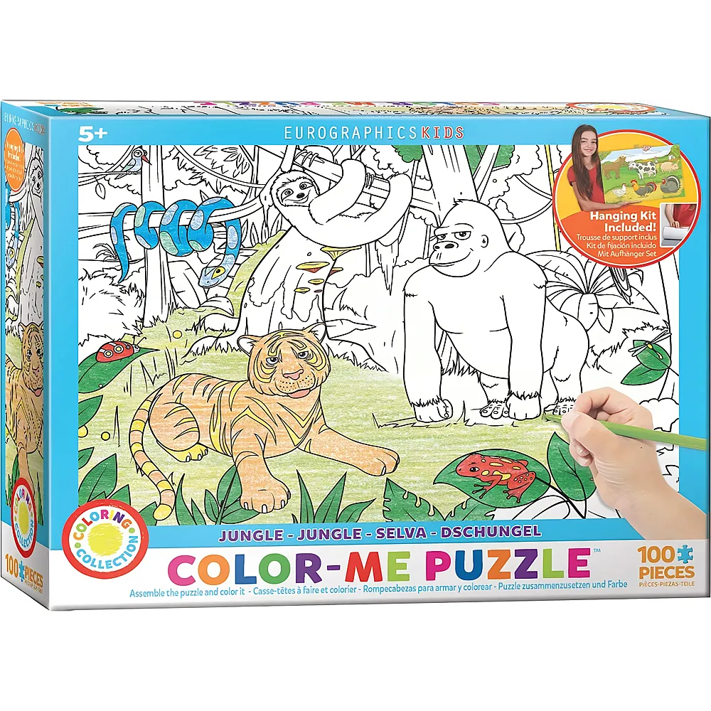 Eurographics Puzzle Color Me - Dschungel - 100 Teile - Puzzle 10-104 Teile