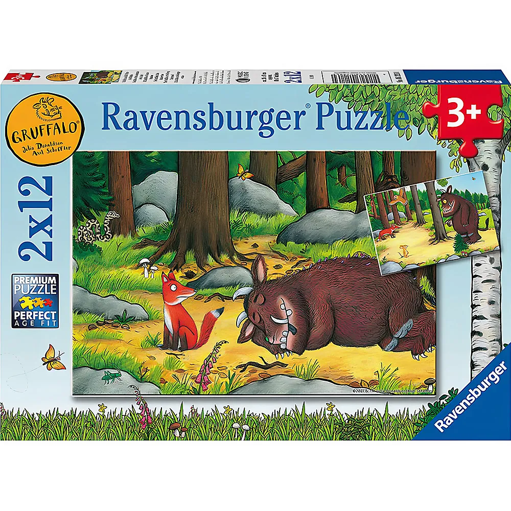 Ravensburger Puzzle Der Grffelo Grffalo und Tiere des Waldes 2x12