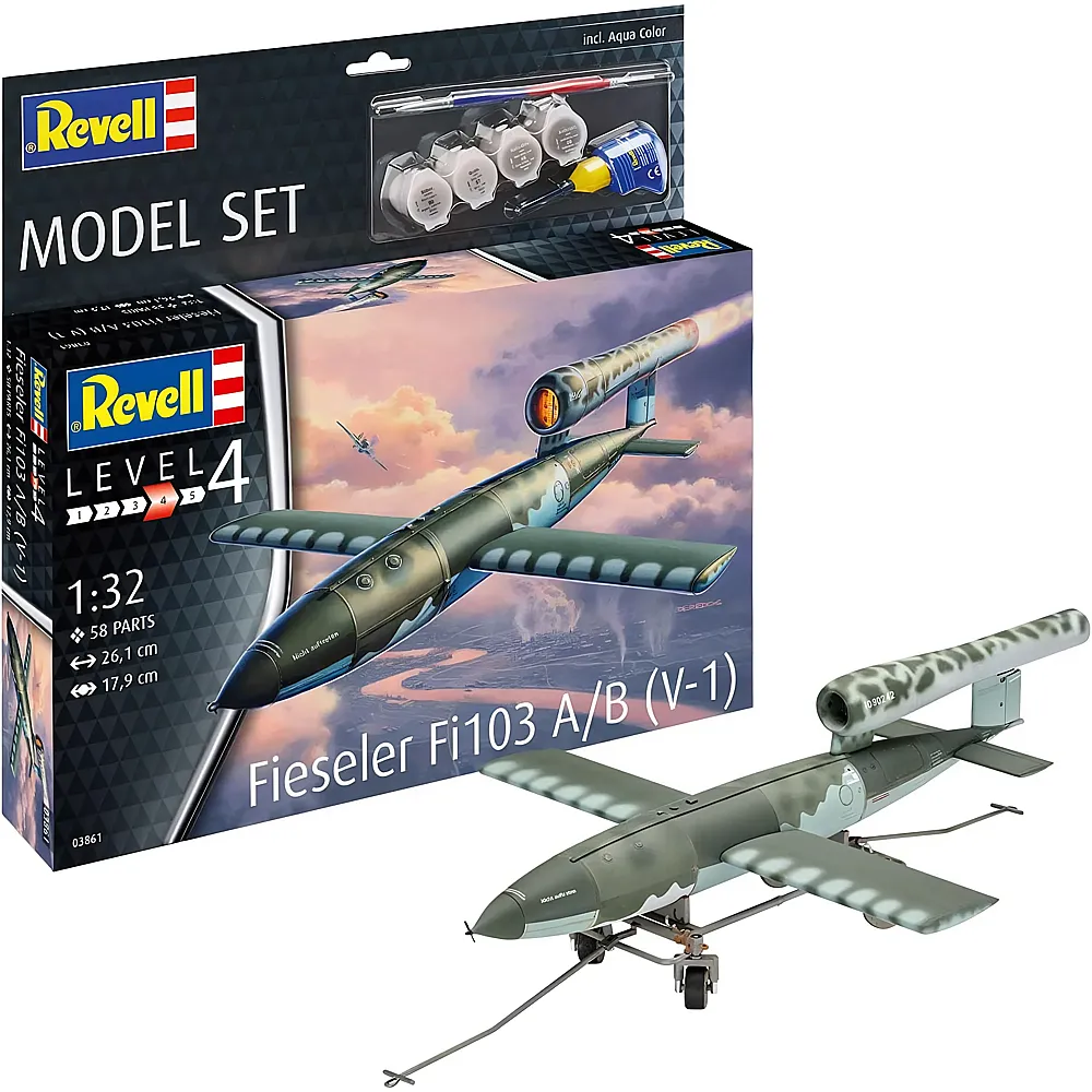 Revell Level 4 Modellbausatz MS Fieseler Fi103 V-1 - 58 Teile - Modellbausatz Milit�r