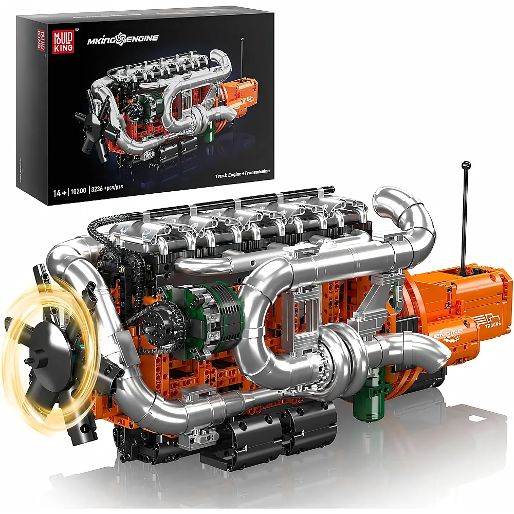 meinspielzeug - Mould King Engines V8 LKW Motor Bausatz 10200 | Klemmbausteine Fahrzeuge