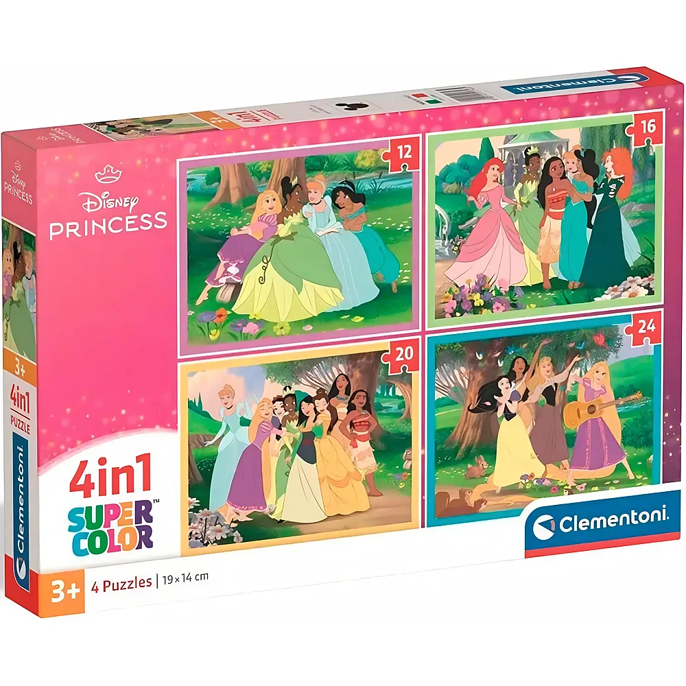 meinspielzeug - Clementoni Puzzle 4in1Disney Princess - 12 Teile | Puzzle 10-104 Teile