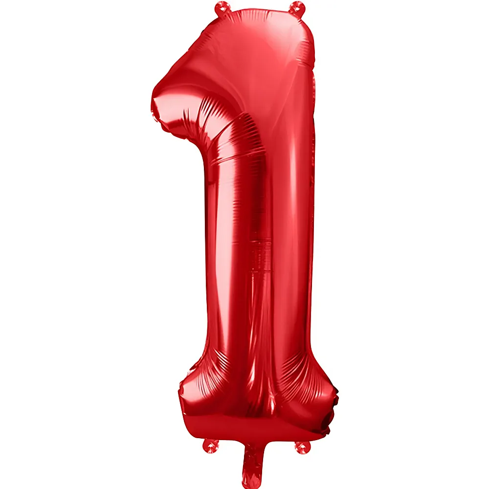 Partydeco Ballon aluminium chiffre 1 rouge - 86 cm - Ballons en aluminium
