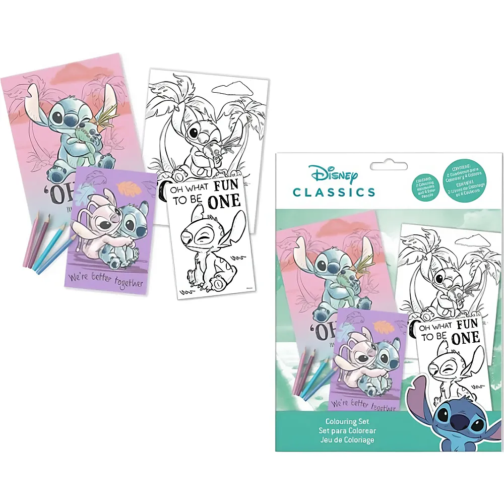 Kids Licensing Lilo & Stitch Malset mit Sticker inkl. Farbstifte - Malsets
