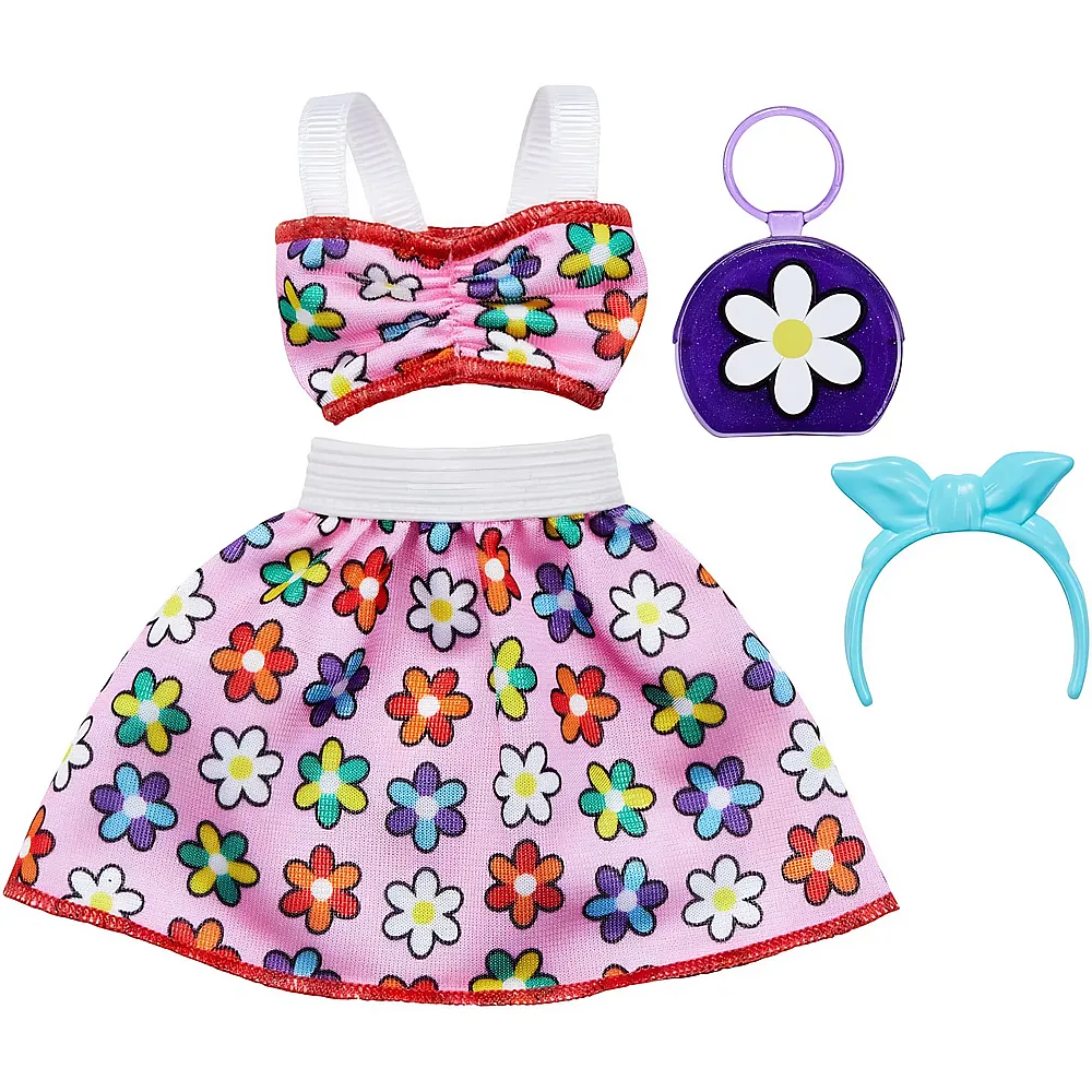 Barbie Fashions Blumenkleid mit Haarreif und Tasche