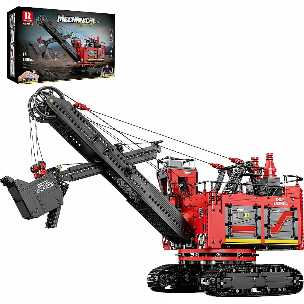 Reobrix RC-Bagger-Bausteinset 22014, Bagger-Fahrzeugmodellbausatz, APP- und ferngesteuertes Konstruktionsspielzeug, Geschenke f�r Erwachsene, Jungen, M�dchen, Kinder ab 14 Jahren 2688 Teile