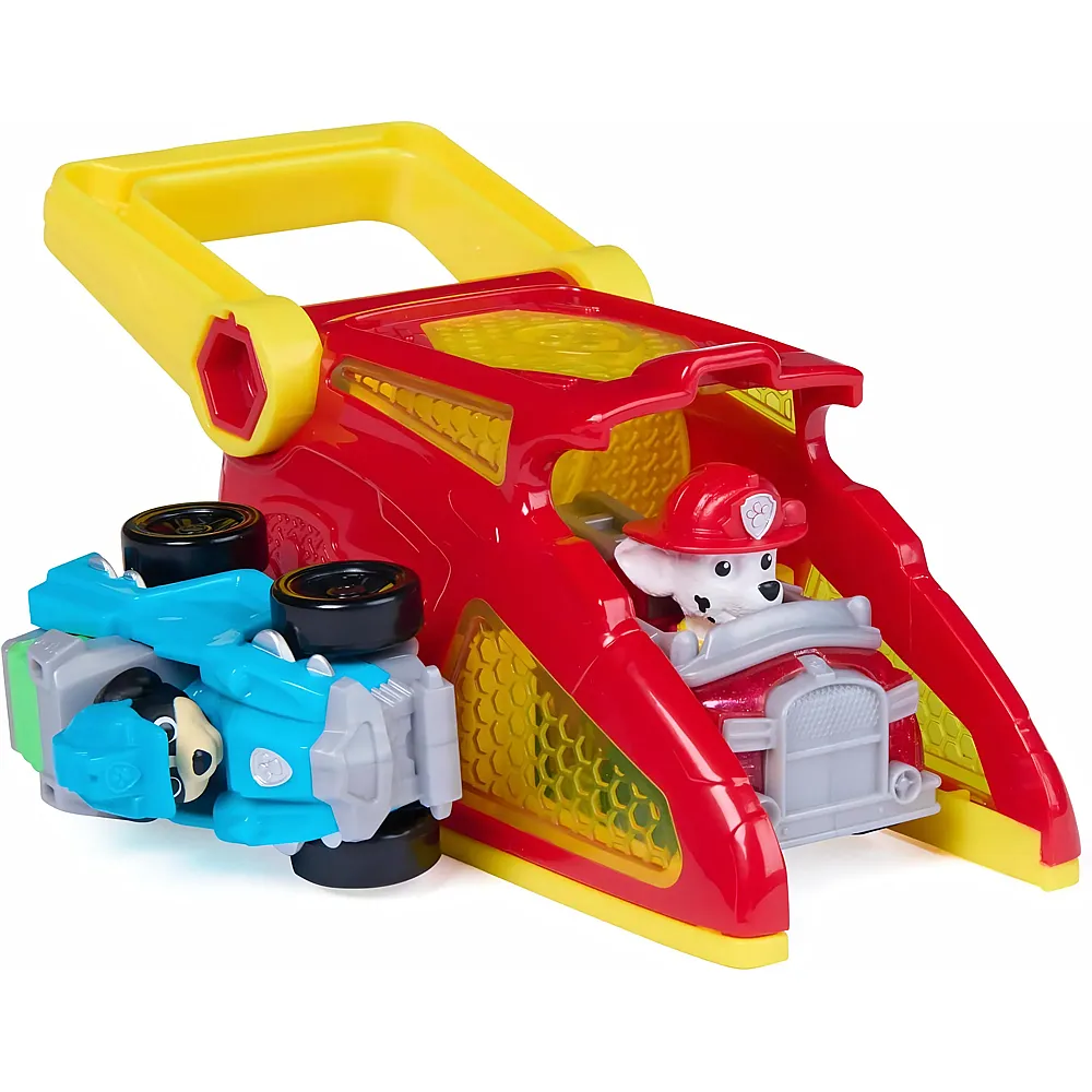 Spin Master Paw Patrol Pup Squad Launcher mit Marshall & Rex, 2 Mini Fahrzeuge