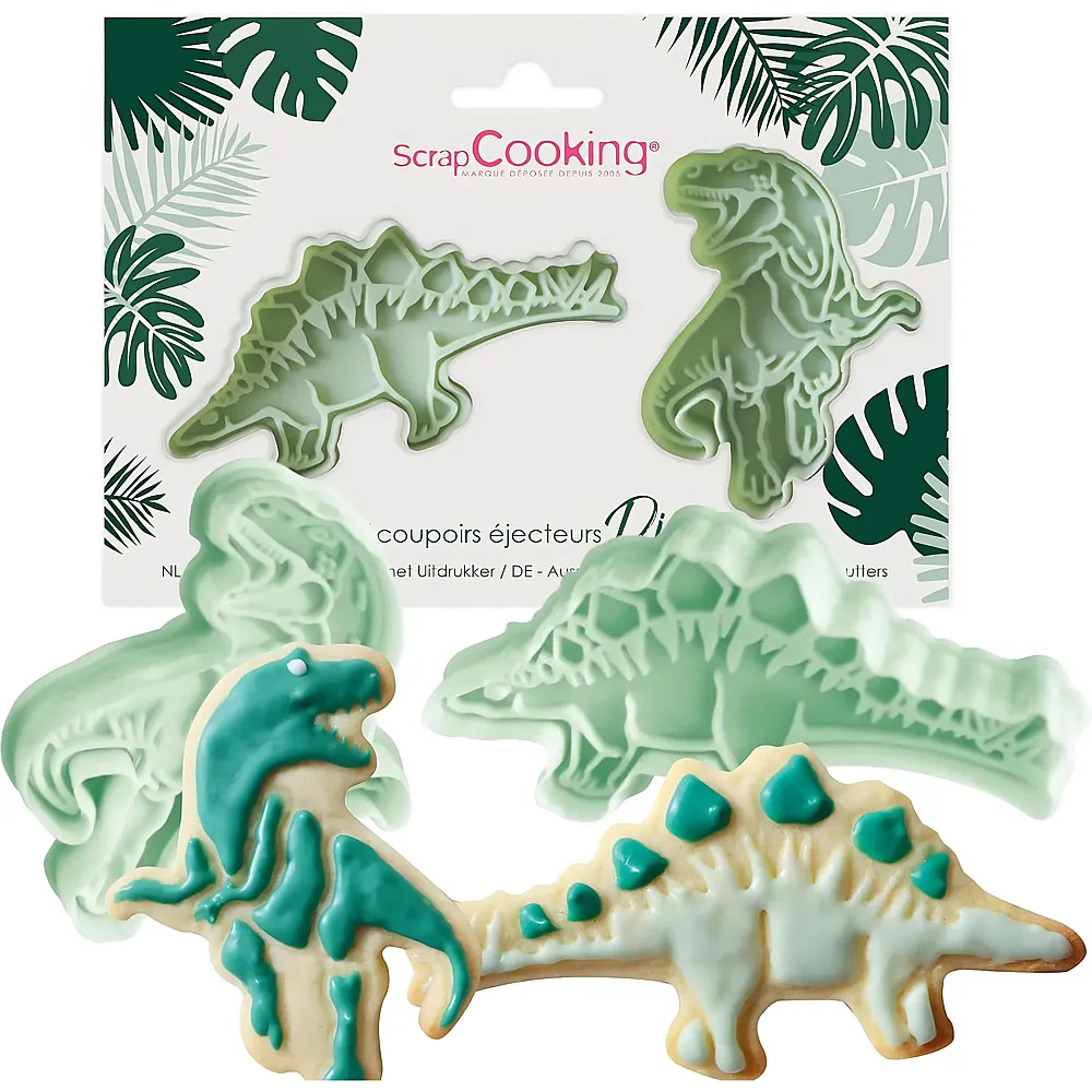 ScrapCooking Dino Ausstecher mit Auswerfer - 2 Teile
