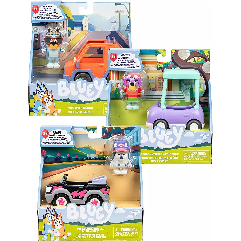 meinspielzeug - Moose Toys Bluey Fahrzeug mit Figur | Autos