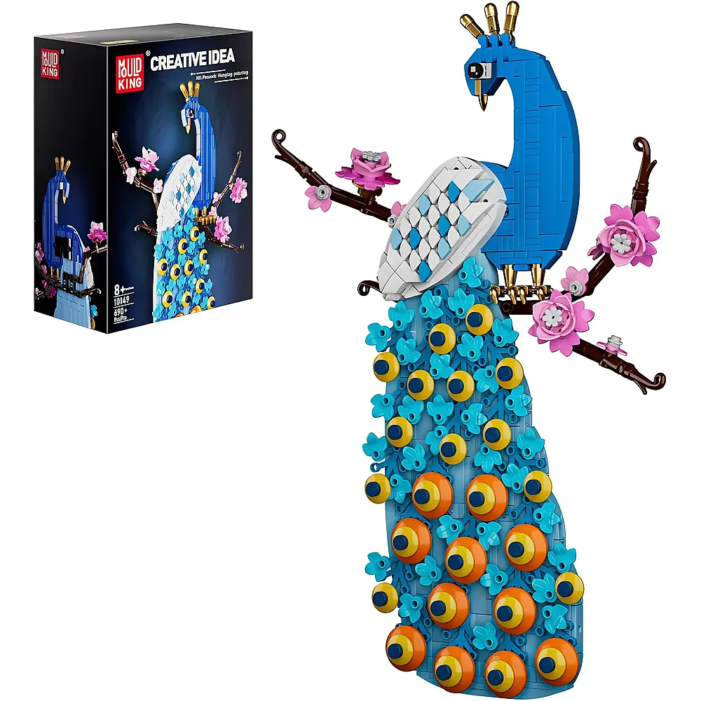 Mould King Creative Idea Pfau auf Ast 10149 - Klemmbausteine Natur