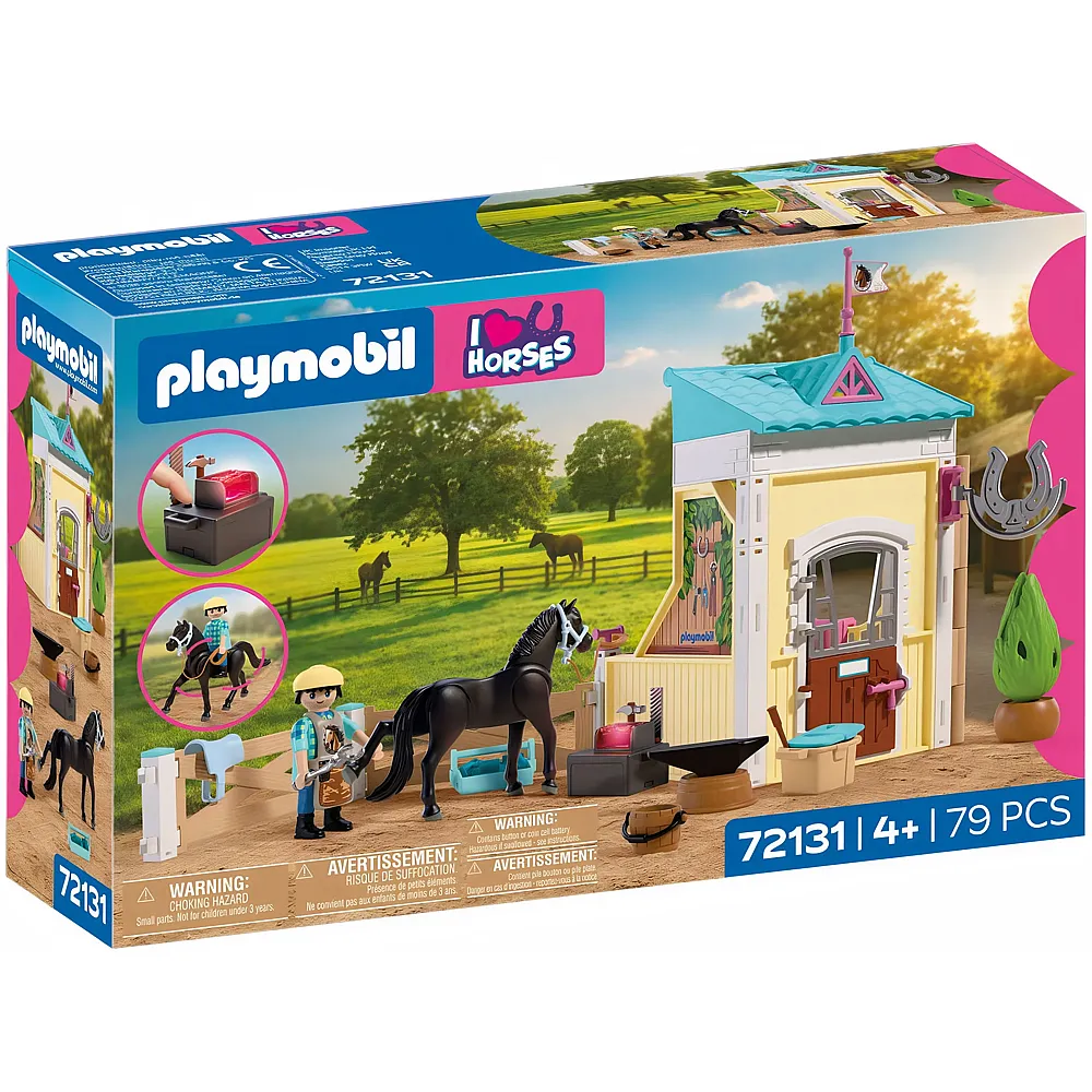 PLAYMOBIL I Love Horses Kleiner Stall mit Hufschmied 72131