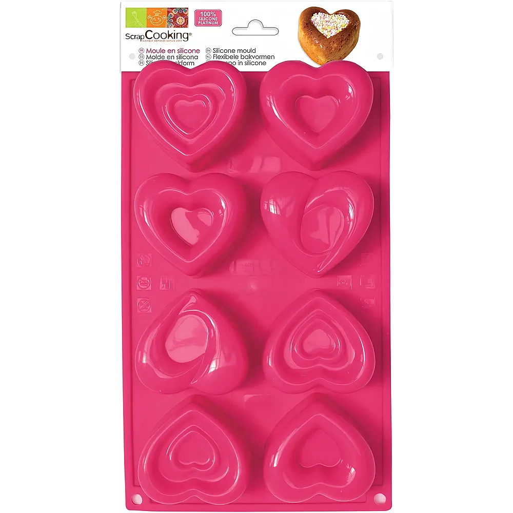 ScrapCooking 8er Silikonbackform Herz | Backen & Dekorieren