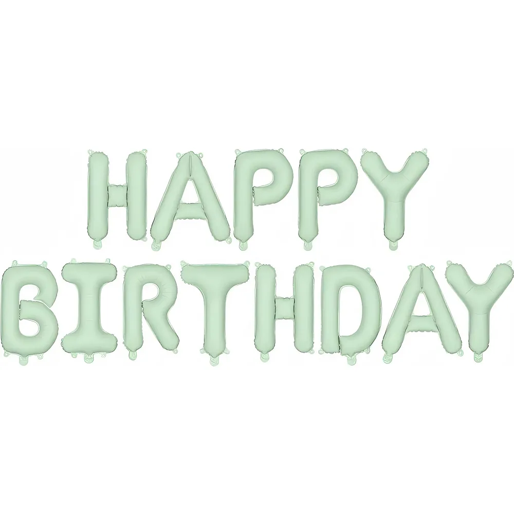 PartyDeco Folienballon Happy Birthday gr�n