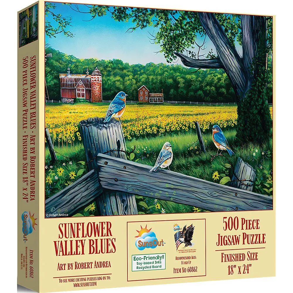 SunsOut Puzzle Andrea Robert Sonnenblumental-Blues - 500 Teile