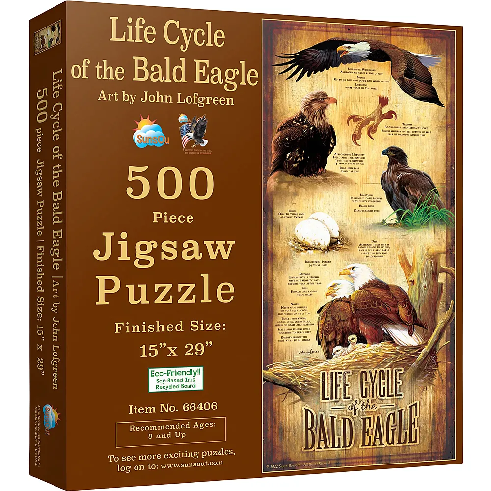 SunsOut Puzzle John Lofgreen Life Cycle of the Bald Eagle 500Teile