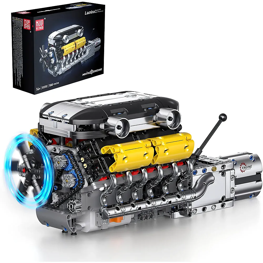 Mould King Engines V12 Motor mit Shift-Funktion 10202 - Klemmbausteine Fahrzeuge