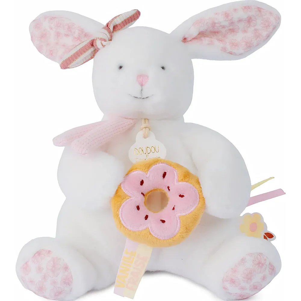 Doudou et Compagnie Hase mit Donut Rosa - 20 cm