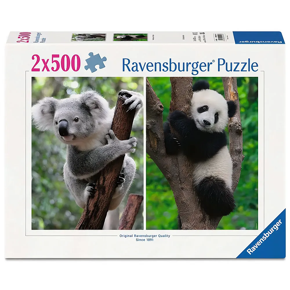 Ravensburger Puzzle 2in1 Koala und Panda 500Teile