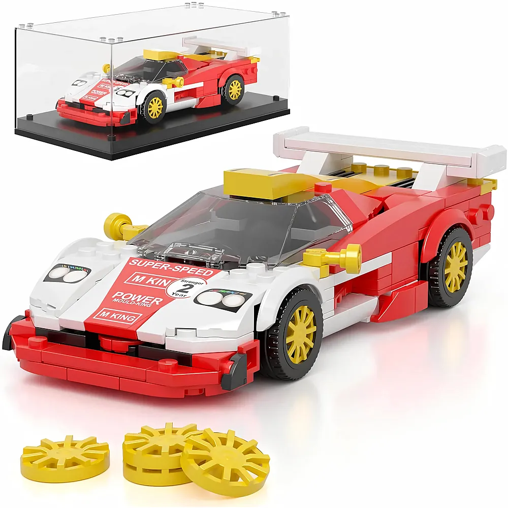 Mould King Speed Champion Longtai Sportwagen mit Acryl Vitrine 27089