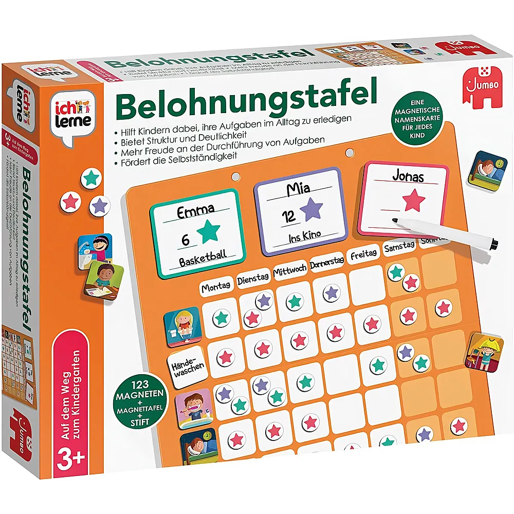 Jumbo Ich lerne Belohnungstafel f�r bis zu 3 Kinder
