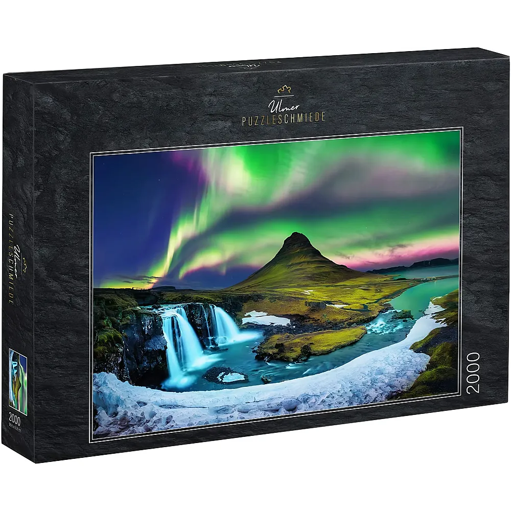 Ulmer Puzzleschmiede Polarlichter �ber dem ber�hmten Kirkjufell-Berg, Island - 2000 Teile