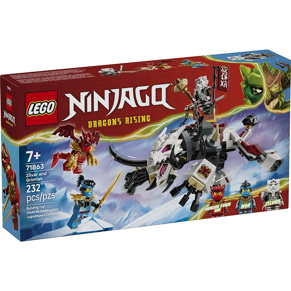 LEGO Ninjago Zilvar auf seinem Drachentier Grimtak 71863