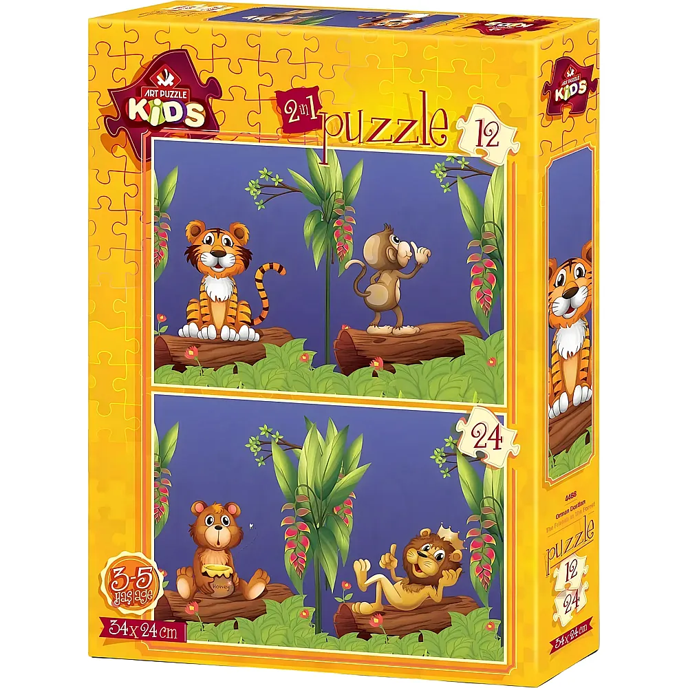 Art Puzzle Kids 2in1 Freunde im Wald - 12 Teile - Puzzle 10-104 Teile