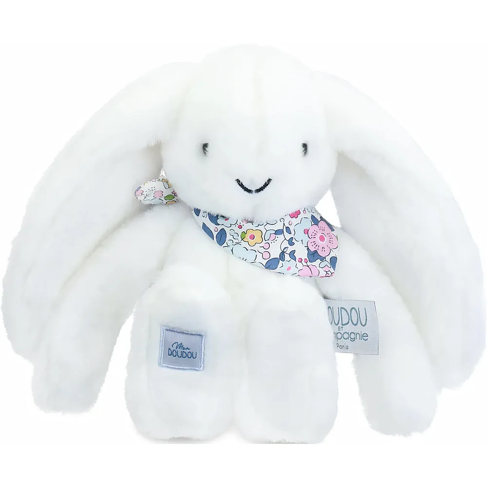 Doudou et Compagnie Hase Fleurette Weiss 25cm