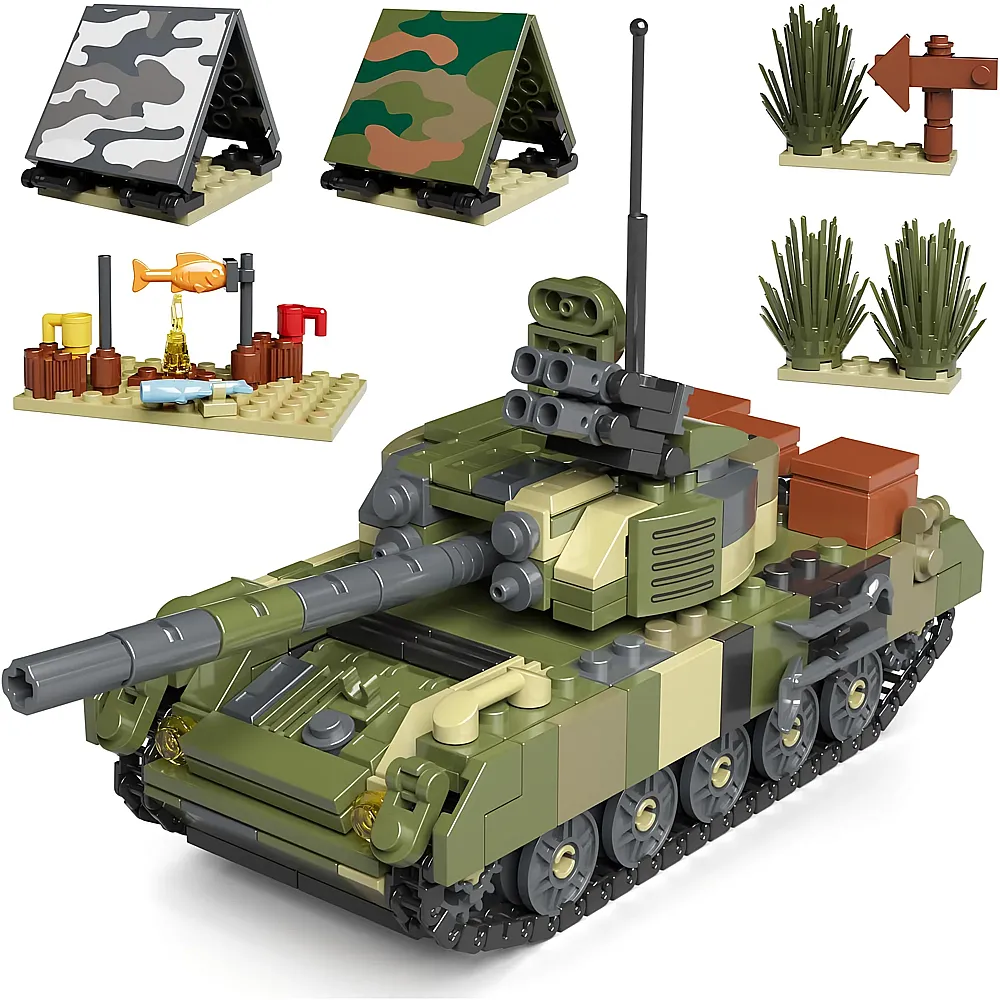 meinspielzeug - Mould King Military Panzer T-72B3 Camper 24073 | Klemmbausteine Milit�r