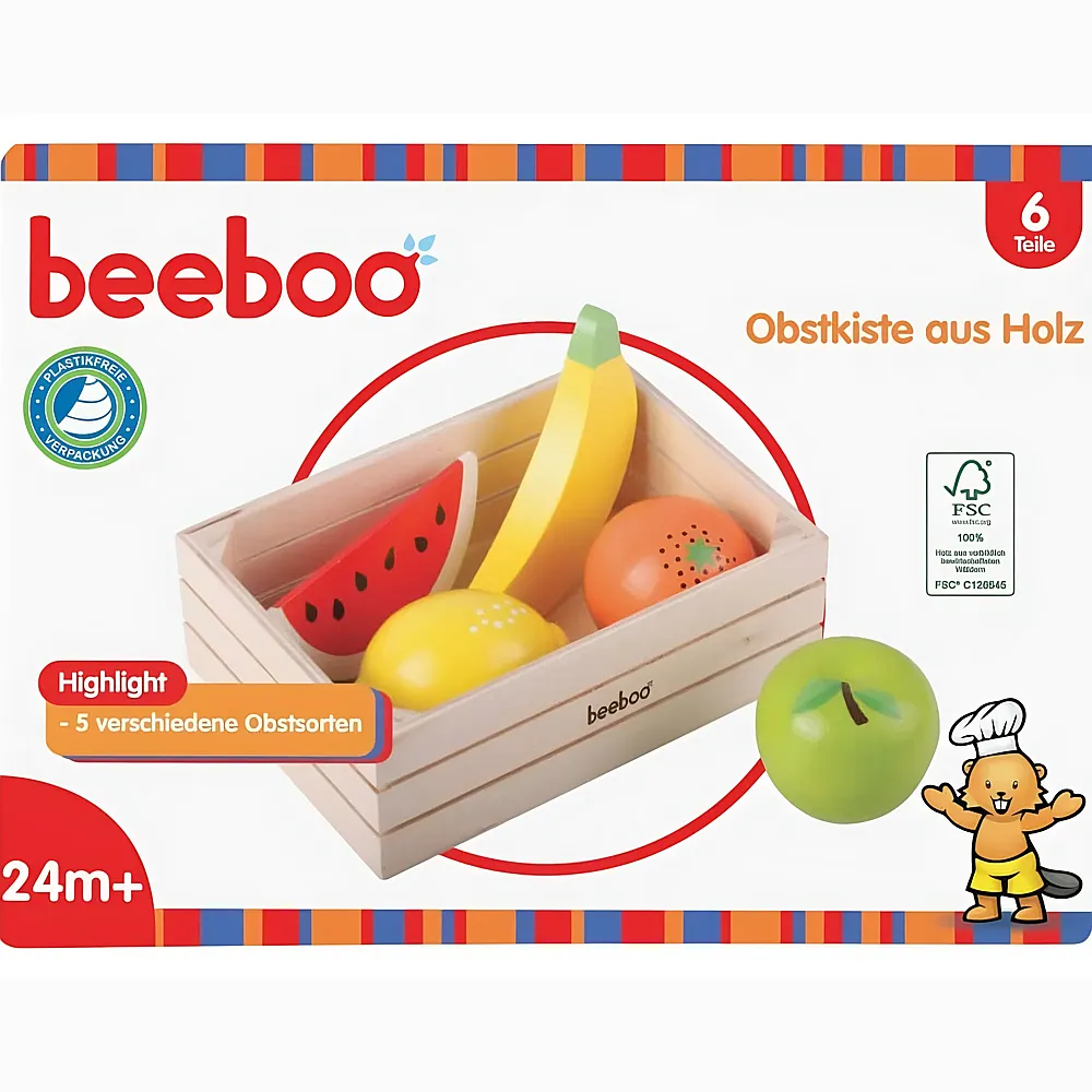 beeboo Obst in Holzkiste 6Teile