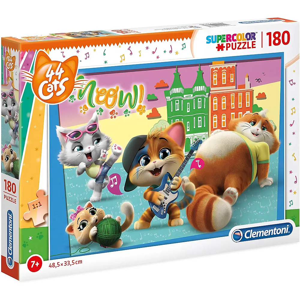 Clementoni Puzzle Supercolor 44 Cats - 180 Teile