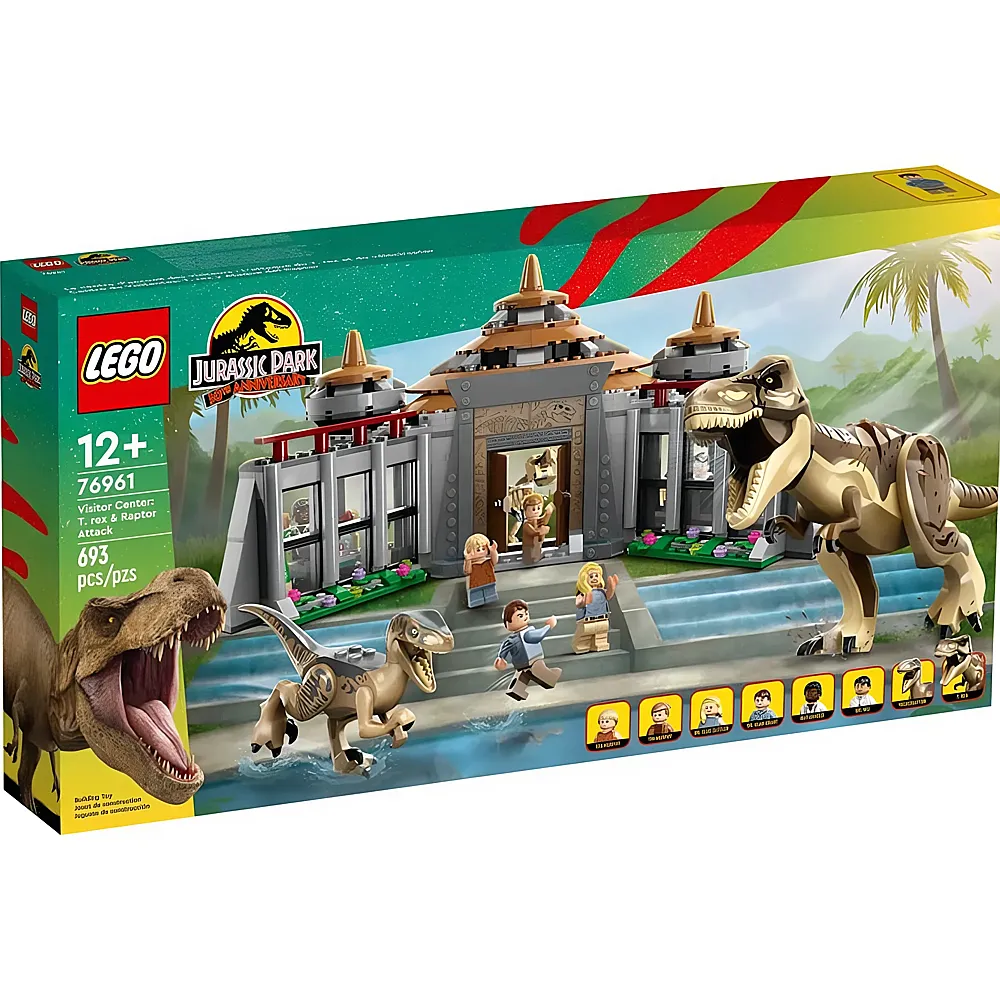 LEGO Jurassic World Angriff des T. Rex und des Raptors aufs Besucherzentrum 76961