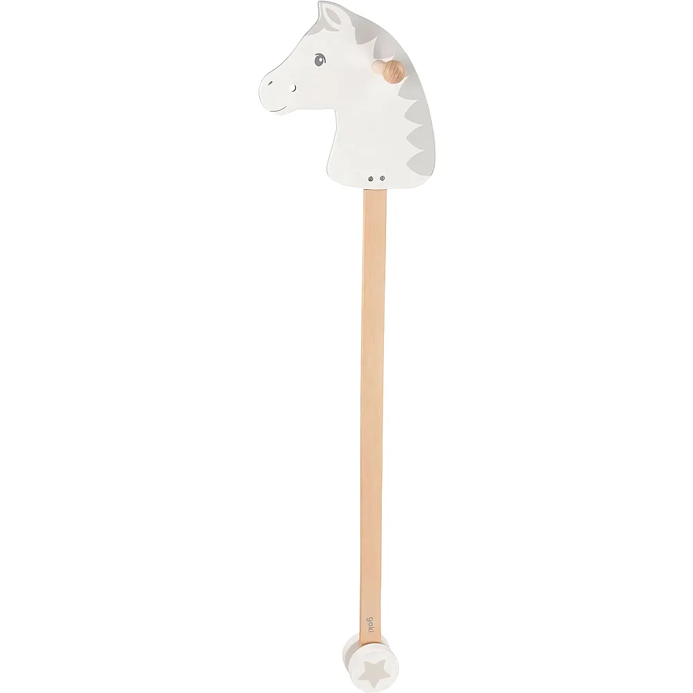 Goki Steckenpferd aus Holz weiss mit Stern - Suche