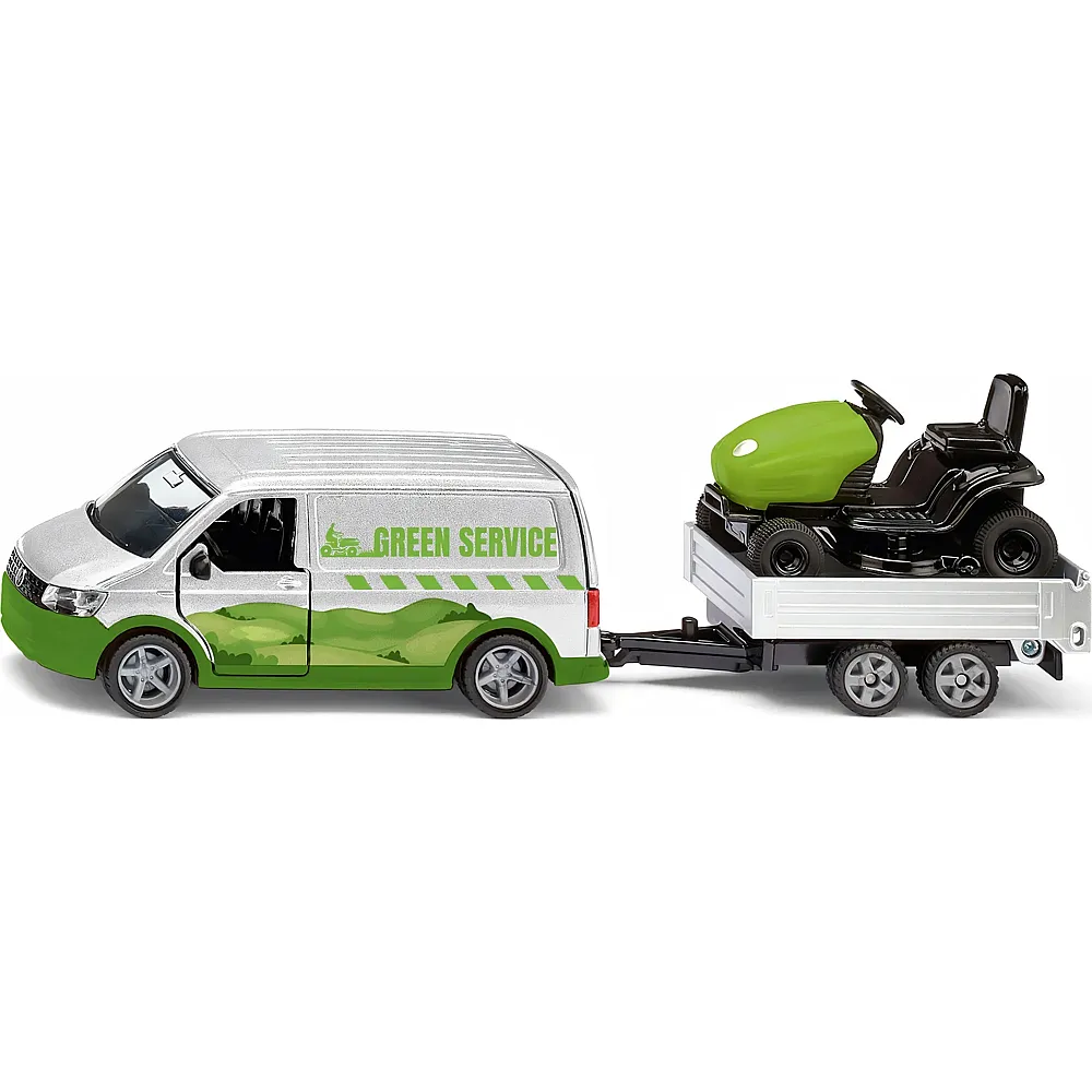 Siku VW T6 mit Rasentraktor