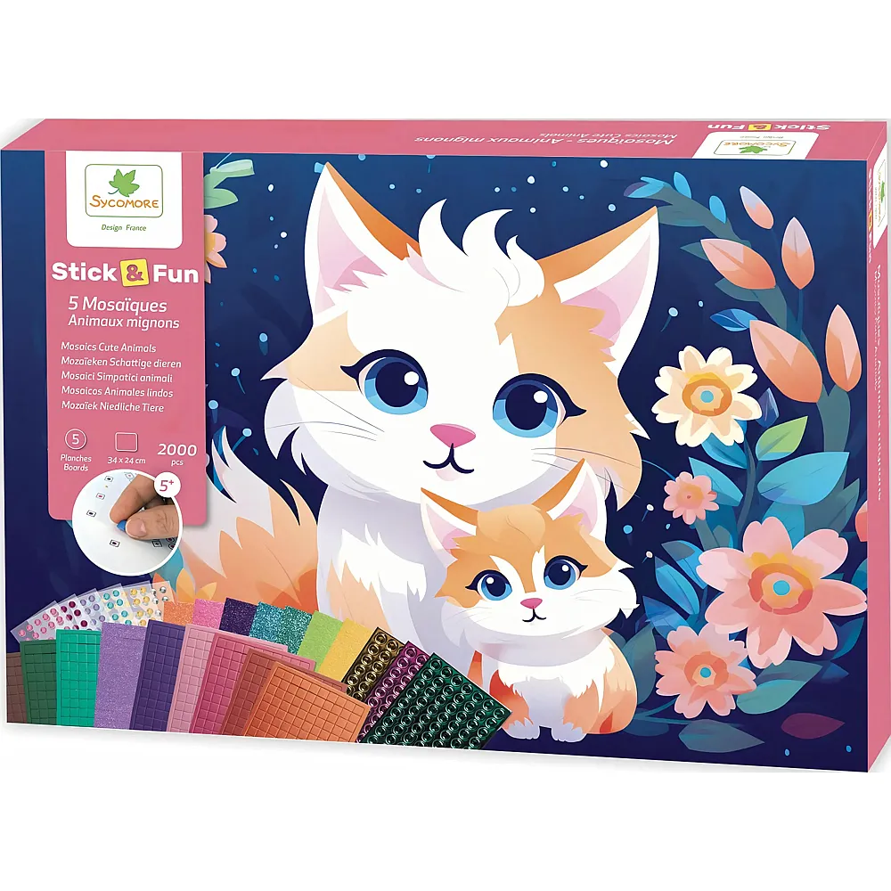 Sycomore Stick'n Fun XL Mosaiques Animaux Mignons fr-de-it