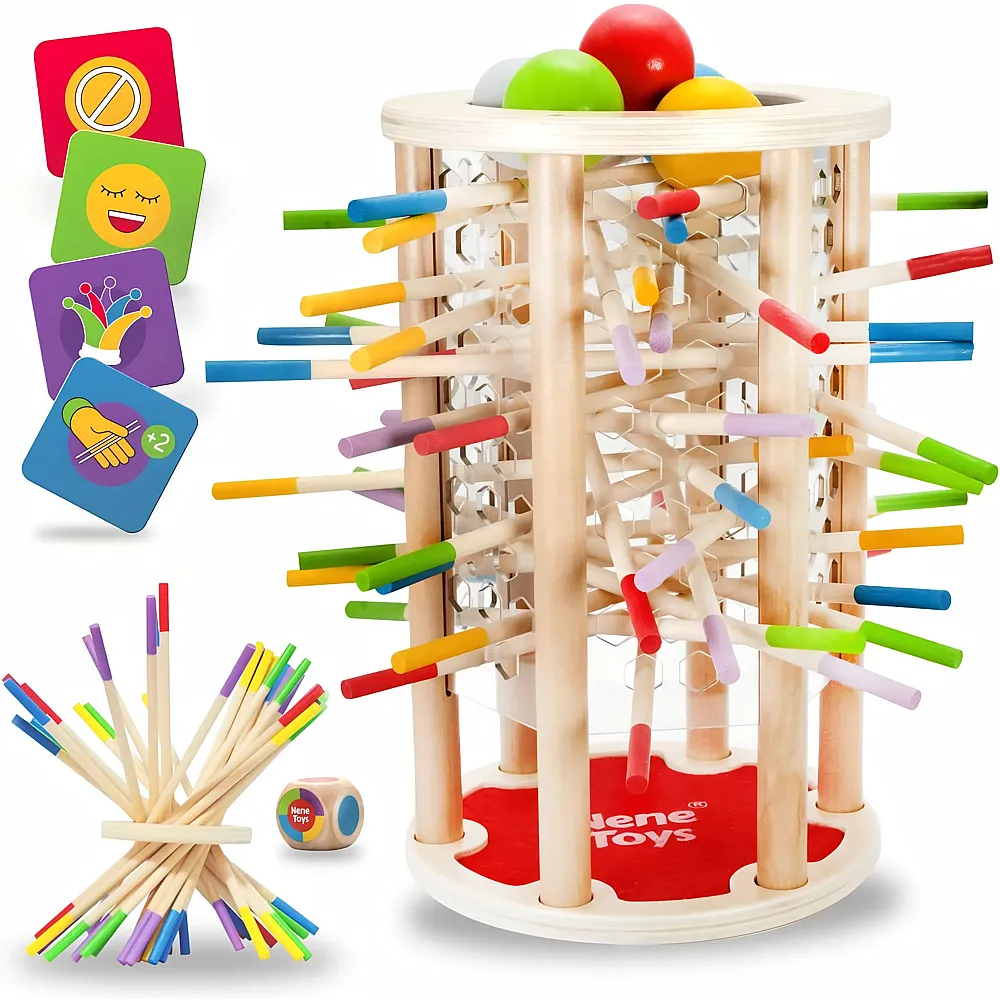 Nene Toys Gross  Montessori Spielzeug ab 3 4 5 6 Jahren  Geschicklichkeitsspiel & Lernspiel aus Holz mit bunten St�bchen - Suche