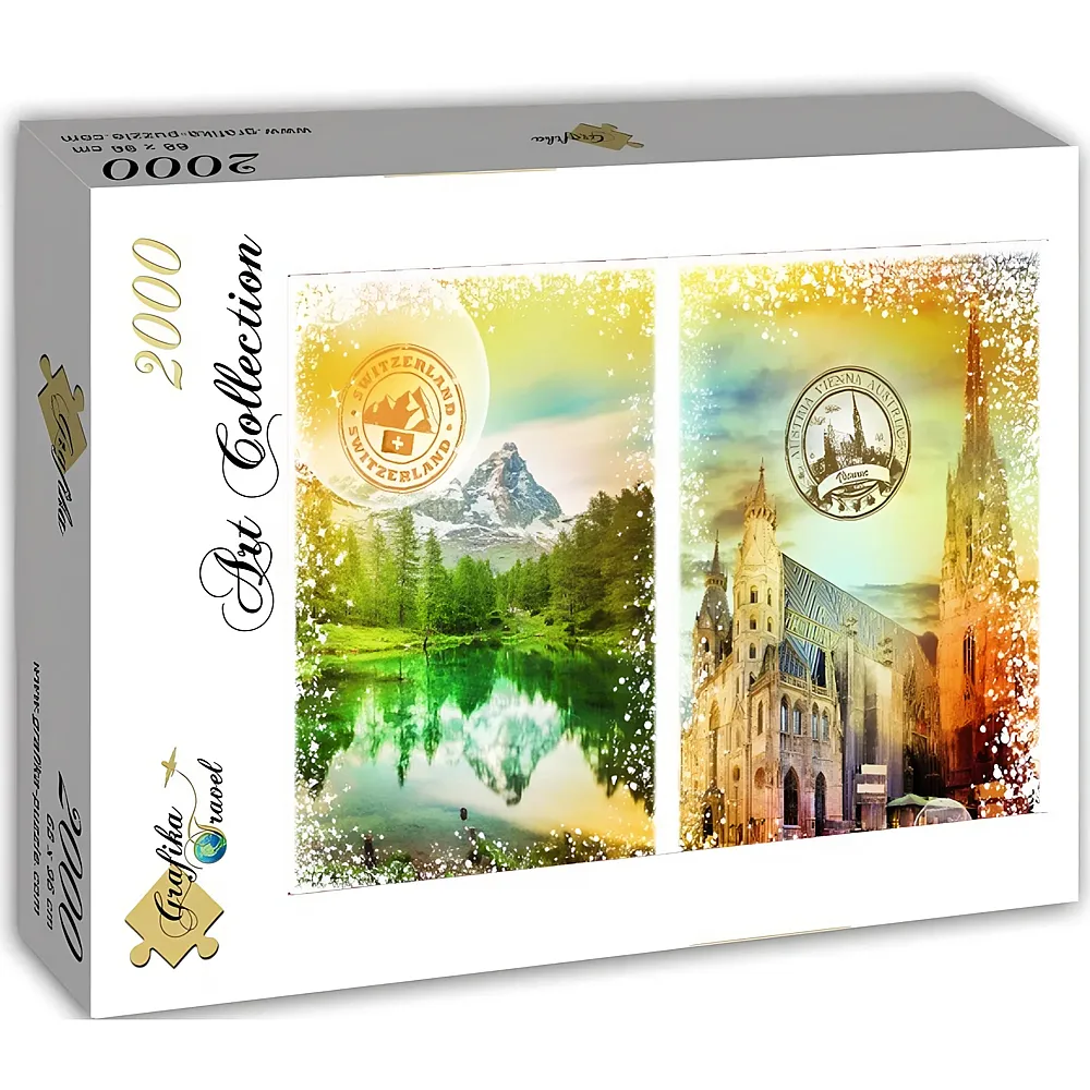 Grafika Puzzle Art Collection Travel around the World - �sterreich und die Schweiz - 2000 Teile