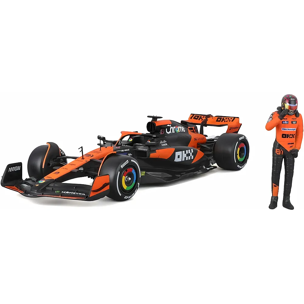 Bburago 1:24 McLaren F1 MCL38 2024 mit Figur Piastri