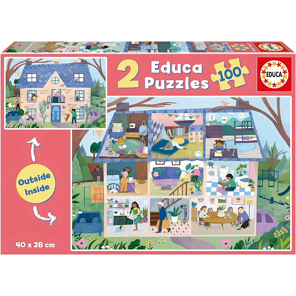 Educa Puzzle House - Inside/Outside - 100 Teile