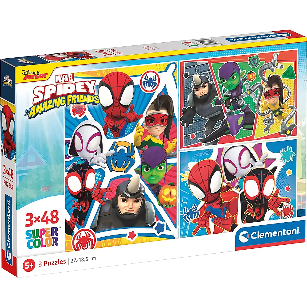 Clementoni Puzzle Supercolor Spiderman Marvel Spidey & His Amazing Friends 3x48