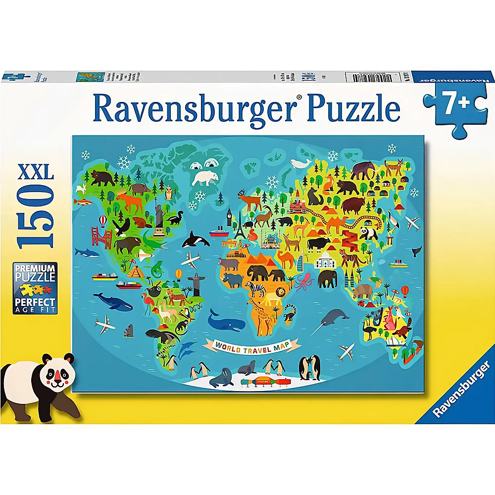 Ravensburger Puzzle Tierische Weltkarte 150XXL