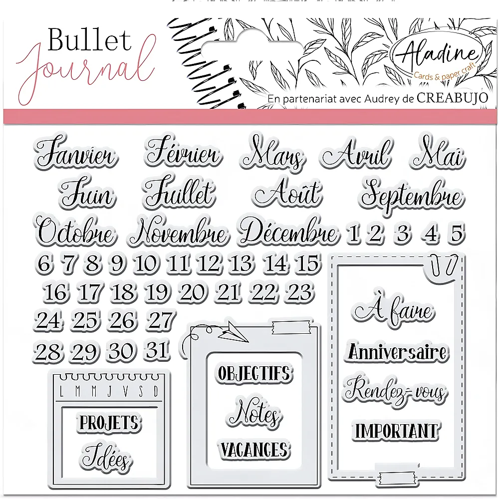 meinspielzeug - Aladine Bullet Journal Stempel Monate - Franais | Stempelsets