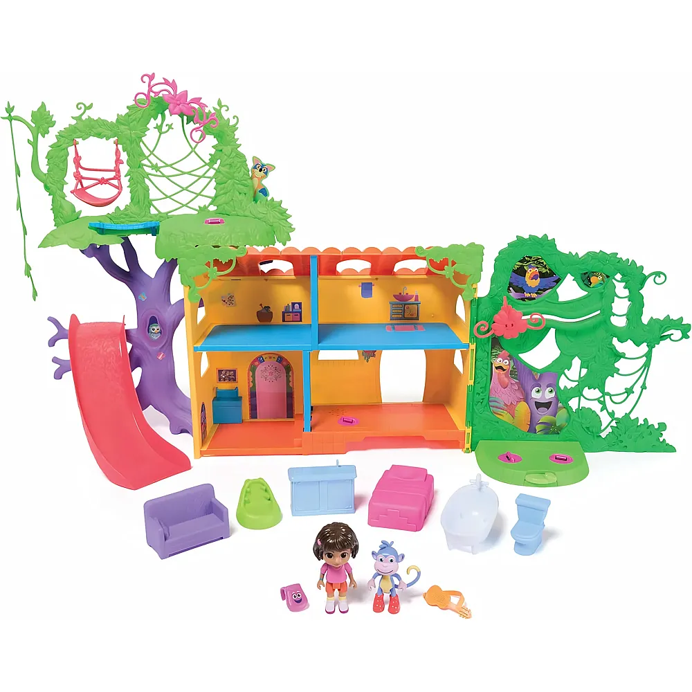 Spin Master Dora Regenwald Casita Spielset - mit 2 Figuren, 8 Accessoires, 2 Songs und Ger�uscheffekten aus der beliebten TV-Serie, f�r fantasievolles Geschichtenerz�hlen, f�r Kinder ab 3 Jahren