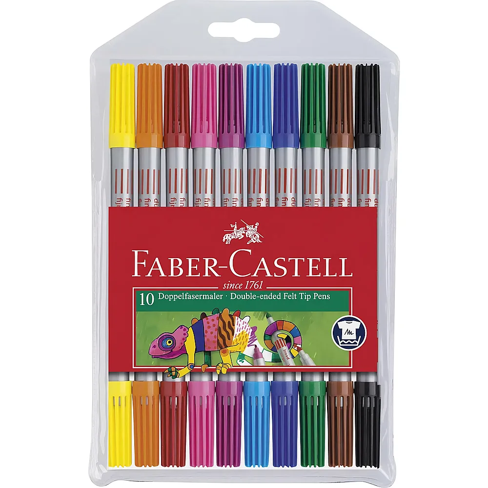 Faber-Castell Doppelfasermaler - 10 Teile - Farbe & Kreide