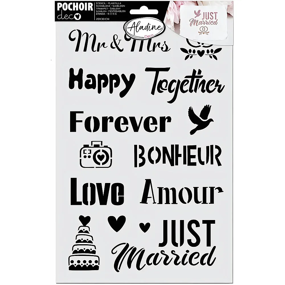 Aladine Pochoir deco Schablone Love