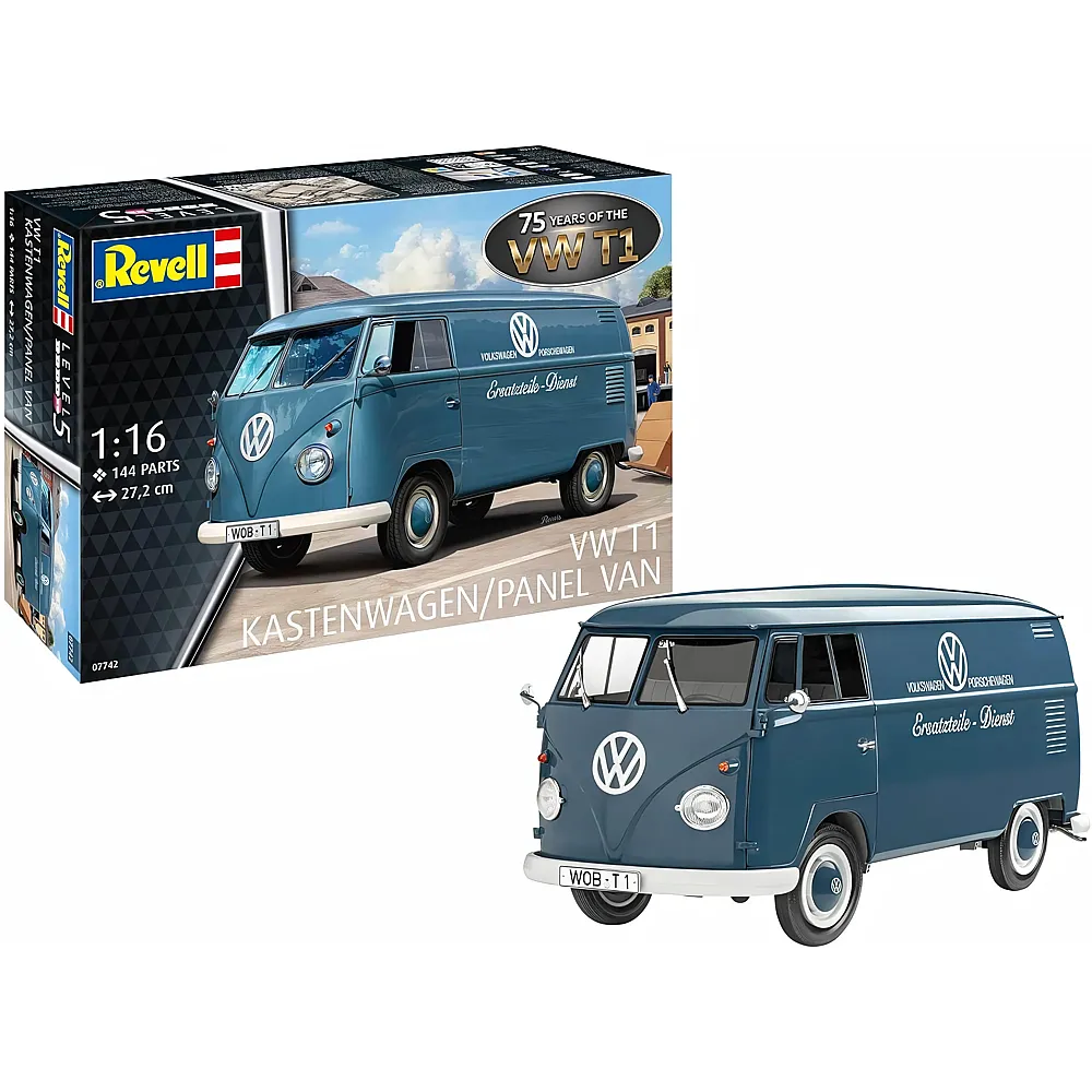 Revell Modellbausatz - VW T1 Kastenwagen - 75 Jahre - 144 Teile | Modellbausatz Fahrzeuge