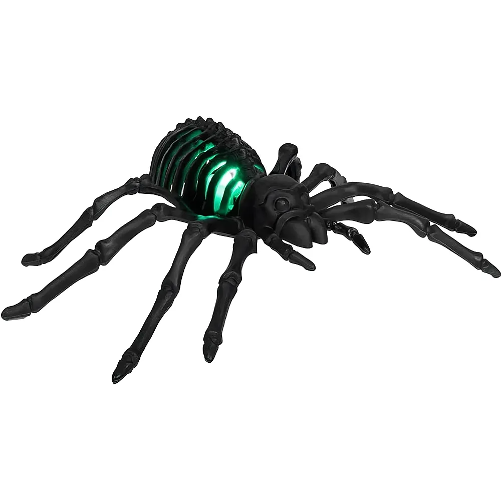 Spinnen Skelett schwarz 22cm mit LED