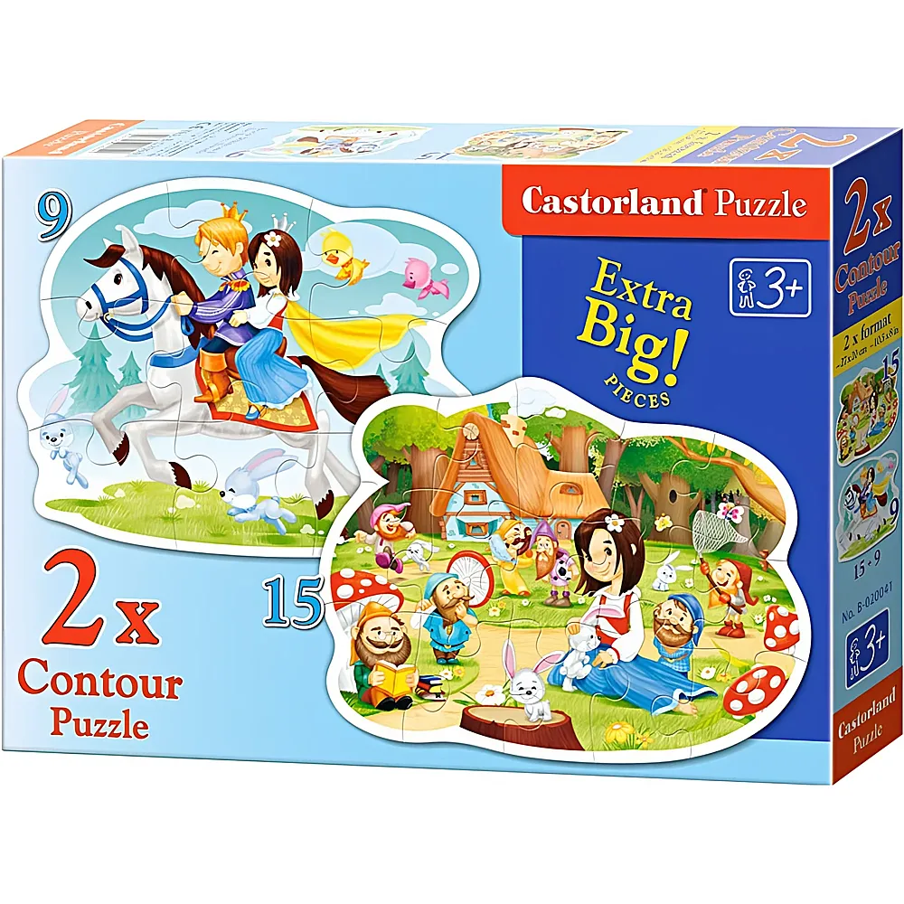 Castorland Puzzle Schneewittchen und die sieben Zwerge - 9 Teile - Kleinkind-Puzzle