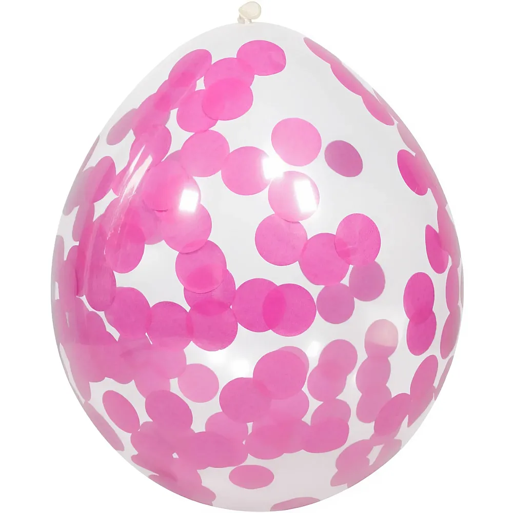 Folat Konfettiballon 4 Stk. 30cm gef�llt mit pinken Konfettis